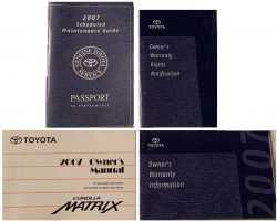 2007 Toyota Corolla Matrix Owner's Manual Set