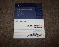 2008 Toyota Corolla Matrix Owner's Manual Set