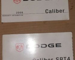 2008 Dodge Caliber SRT4 Owner's Operator Manual User Guide Set