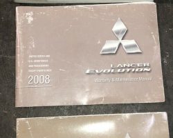 2008 Mitsubishi Lancer Evolution Owner's Manual Set