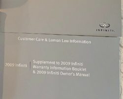 2009 Infiniti EX35 Owner's Manual Set