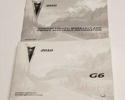 2010 Pontiac G6 Owner's Manual Set