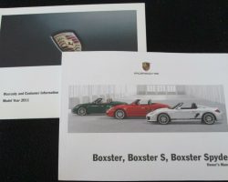 2011 Porsche Boxster, Boxster S & Boxster Spyder Owner's Manual Set