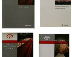 2012 Toyota Prius Plug In Owner's Manual Set
