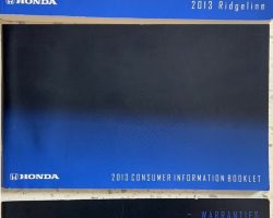 2013 Honda Ridgeline Owner's Manual Set