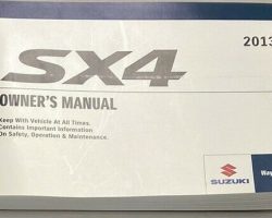 2013 Suzuki SX4 Owner's Manual