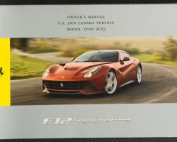 2015 Ferrari F12 Berlinetta Owner's Manual