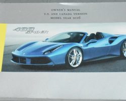 2016 Ferrari 488 Spider Owner's Manual