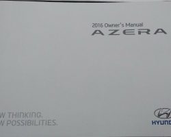 2016 Hyundai Azera Owner's Manual