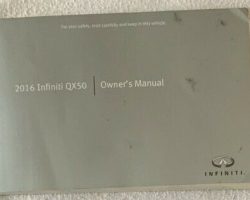 2016 Infiniti QX50 Owner's Manual