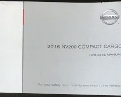 2016 Nissan NV200 Compact Cargo Owner's Manual