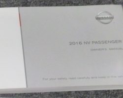 2016 Nissan NV Passenger Owner's Manual