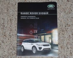 2016 Land Rover Range Rover Evoque Owner's Operator Manual User Guide