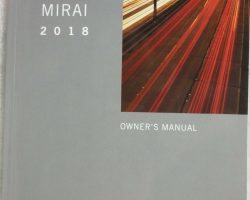 2018 Toyota Mirai Owner's Manual