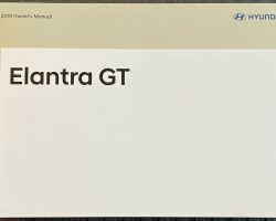 2019 Hyundai Elantra GT Owner's Manual