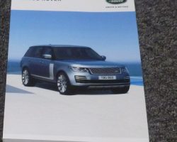 2019 Land Rover Range Rover Owner's Operator Manual User Guide