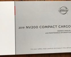 2019 Nissan NV200 Compact Cargo Owner's Manual