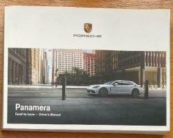 2019 Porsche Panamera Owner's Manual