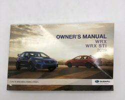 2019 Subaru WRX Owner's Manual