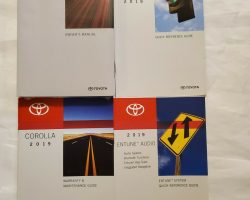 2019 Toyota Corolla Owner's Manual Set