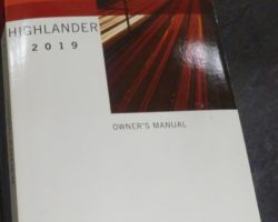 2019 Toyota Highlander Owner's Manual