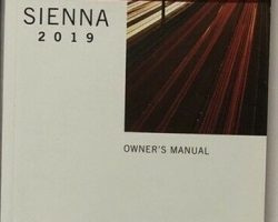 2019 Toyota Sienna Owner's Manual