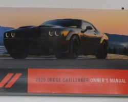 2020 Dodge Challenger Owner's Manual User Guide