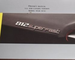2020 Ferrari 812 Superfast Owner's Manual