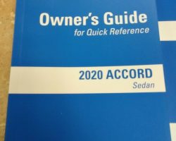 2020 Honda Accord Sedan Owner's Manual