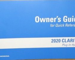 2020 Honda Clarity Owner's Manual