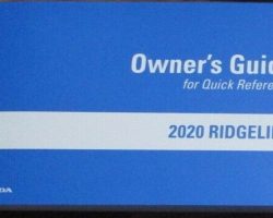 2020 Honda Ridgeline Owner's Manual