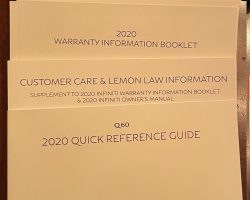 2020 Infiniti Q60 Owner's Manual Set