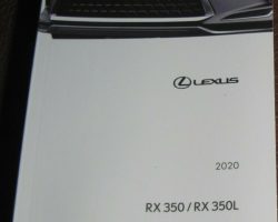 2020 Lexus RX350 & RX350L Owner's Manual