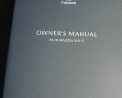 2020 Mazda MX-5 Miata Owner's Manual