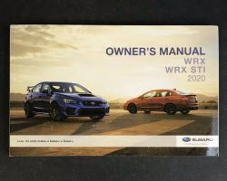 2020 Subaru WRX Owner's Manual