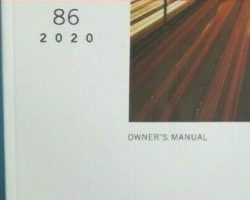 2020 Toyota 86 Owner's Manual