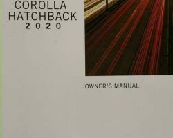 2020 Toyota Corolla Hatchback Owner's Manual