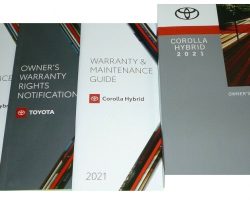 2021 Toyota Corolla Hybrid Owner's Manual Set