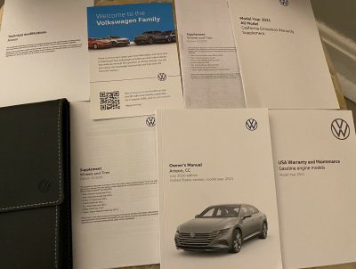 2021 Volkswagen Arteon Owner's Manual Set