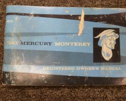 1963 Mercury Monterey Owner's Manual