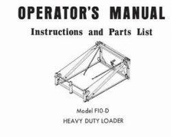 Farmhand 1PD1101268 Operator Manual - F10-D Heavy Duty Loader (mounted, 1968)