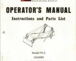 Farmhand 1PD1111172 Operator Manual - F11-C Loader (mounted, eff sn 24655, 1972)