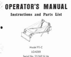 Farmhand 1PD111272 Operator Manual - F11-C Loader (mounted, eff sn 23369, 1972)