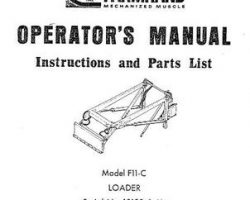 Farmhand 1PD111371 Operator Manual - F11-C Loader (mounted, eff sn 18122, 1971)