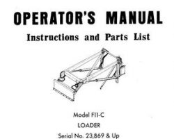 Farmhand 1PD111472 Operator Manual - F11-C Loader (mounted, eff sn 23869, 1972)