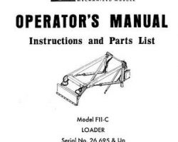 Farmhand 1PD111573 Operator Manual - F11-C Loader (mounted, eff sn 26695, 1973)