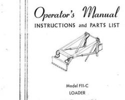 Farmhand 1PD111767 Operator Manual - F11-C Loader (mounted, eff sn 13690, 1967)