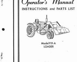 Farmhand 1PD119366 Operator Manual - F19-A Loader (mounted, 1966)