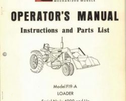 Farmhand 1PD1201169 Operator Manual - F20-A Loader (mounted, eff sn 1600, 1969)