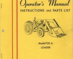 Farmhand 1PD120366 Operator Manual - F20-A Loader (mounted, 1966)